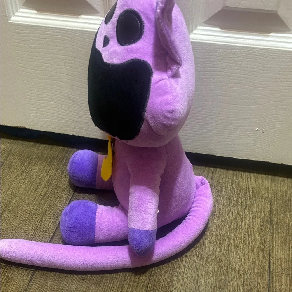 Purple Cat Plush Toy with Black Accents